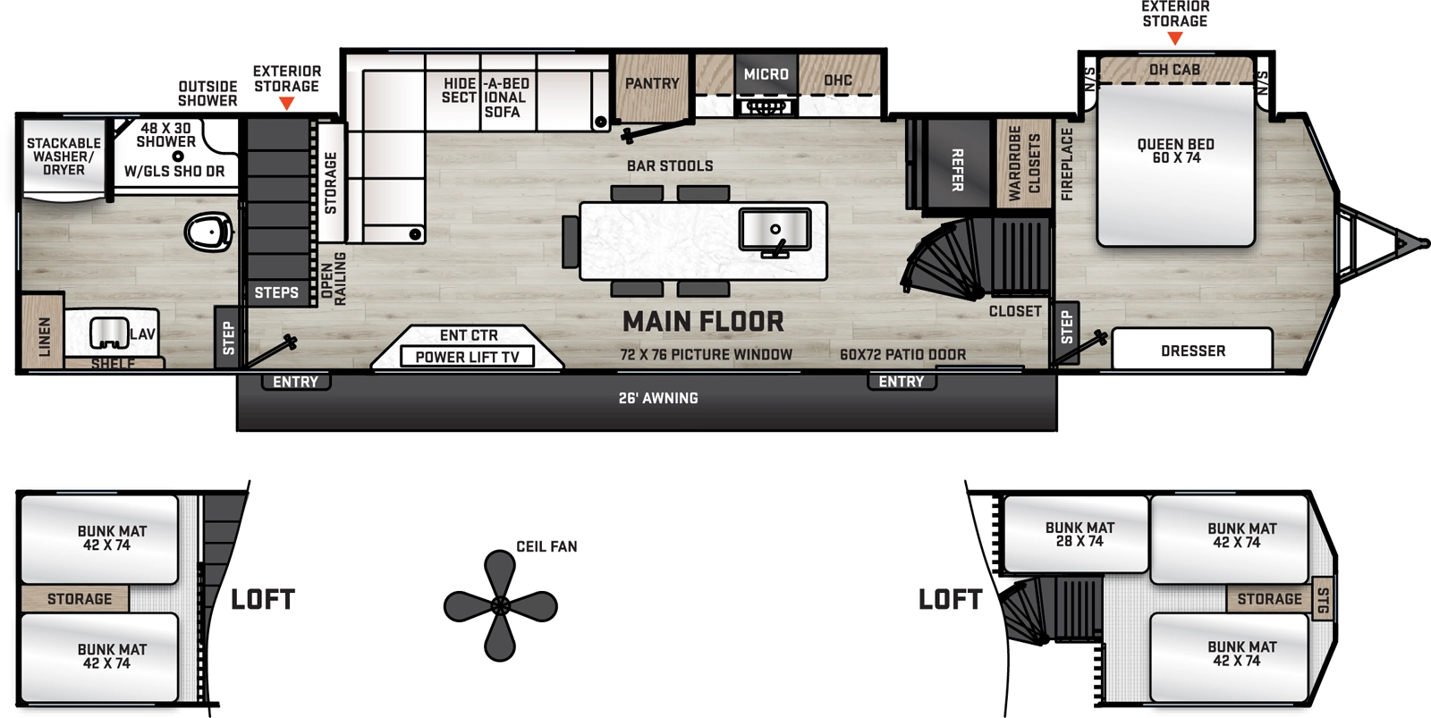 Aurora Destination Series 42CONDO Floorplan